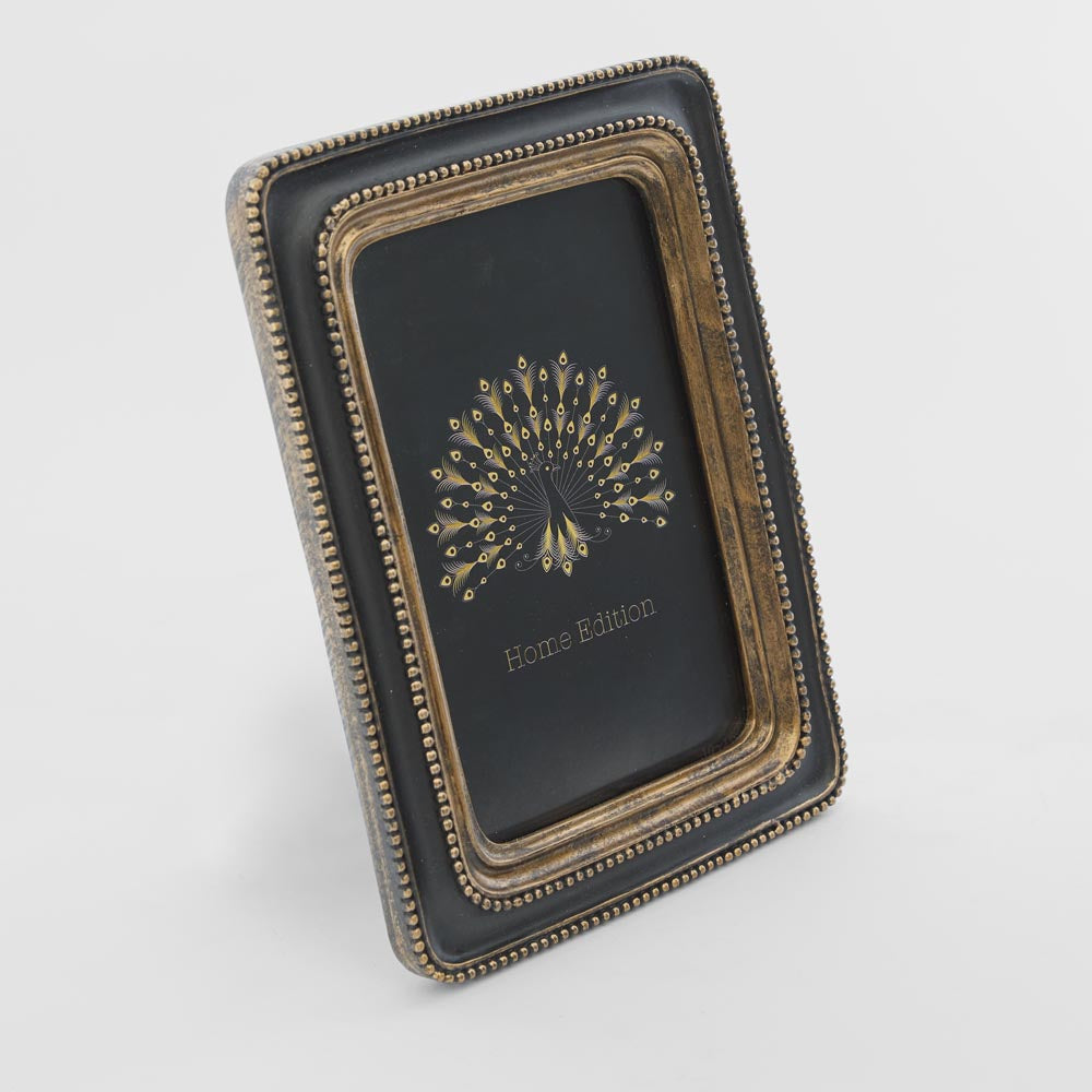 Vera Rectangle Photo Frame 4 x 6 Black & Gold