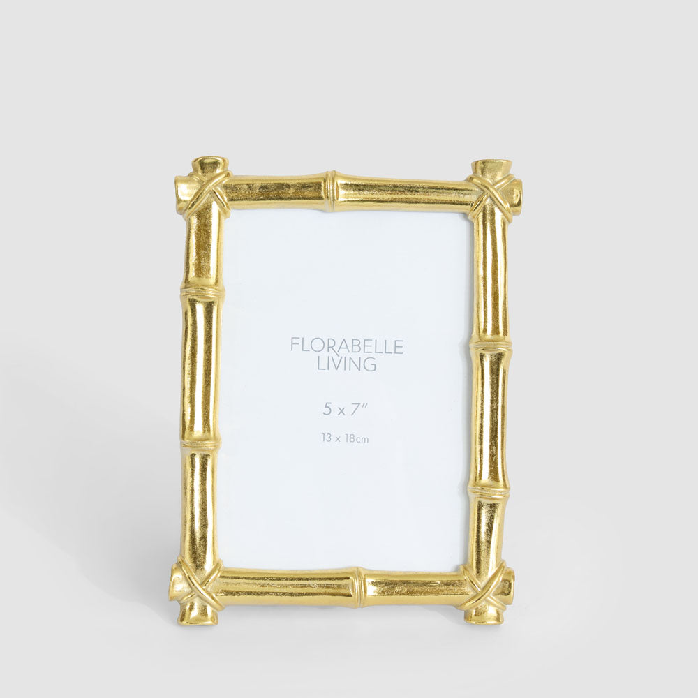 Luxe Bamboo 5 x 7  Photo Frame Gold