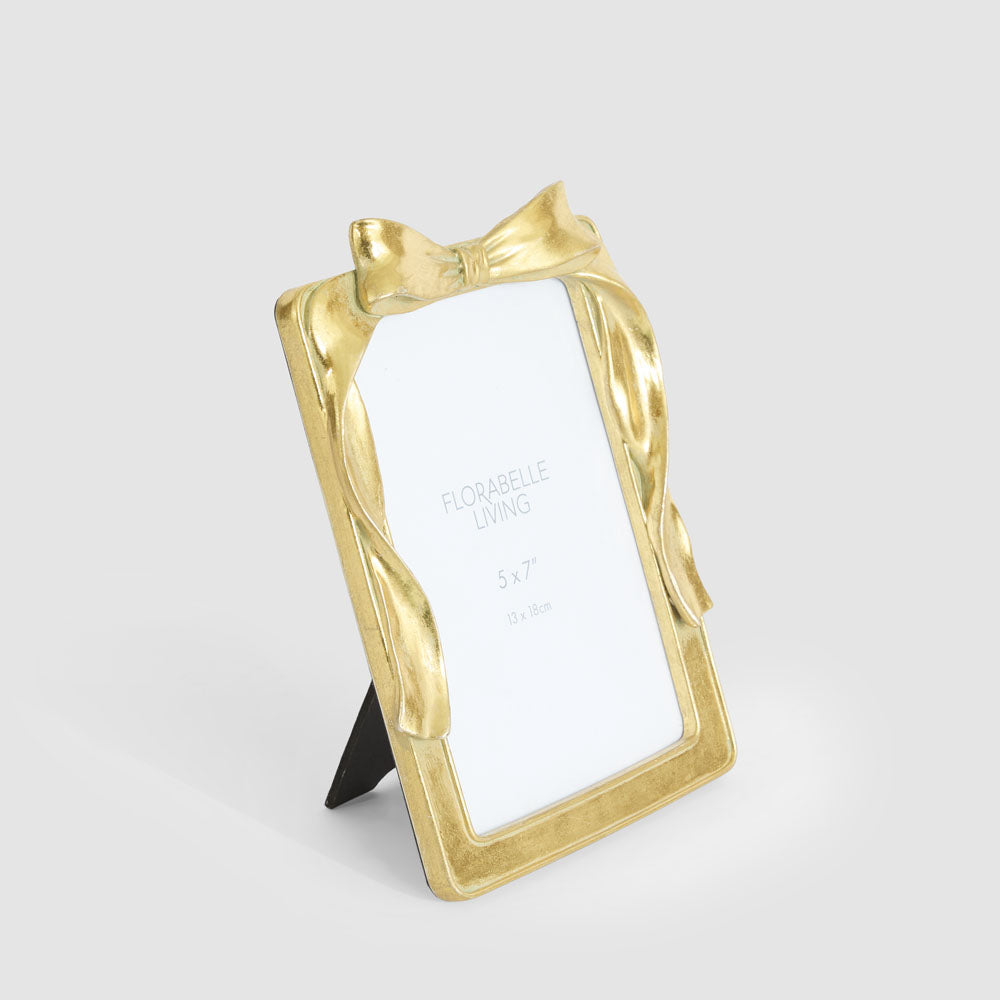 Lumi Bow 5 x 7  Photo Frame Gold