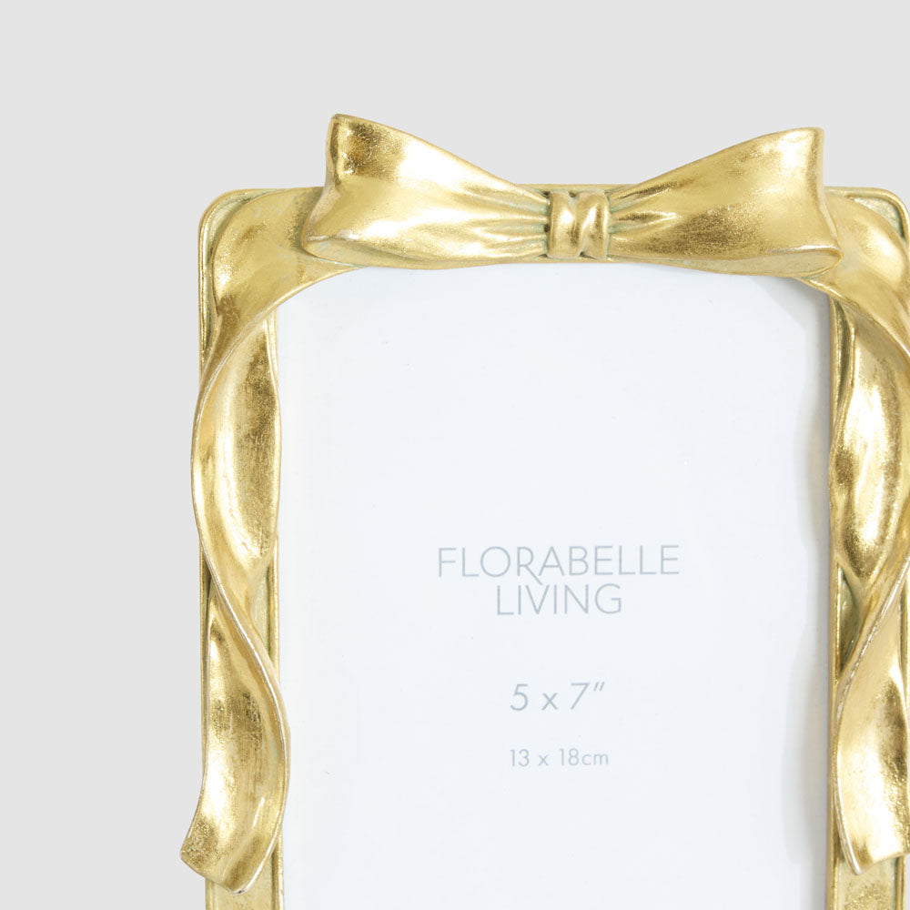 Lumi Bow 5 x 7  Photo Frame Gold