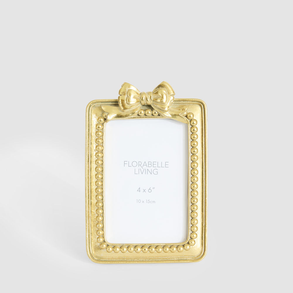 Fay Bow 4 x 6  Photo Frame Gold