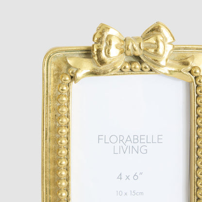 Fay Bow 4 x 6  Photo Frame Gold