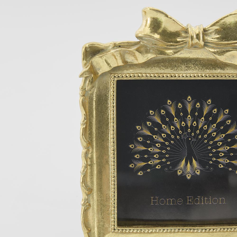 Vera Bow Photo Frame 4 x 4 Gold