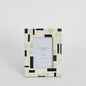 Cubo Bone Inlay 4 x 6 Photo Frame White & Black