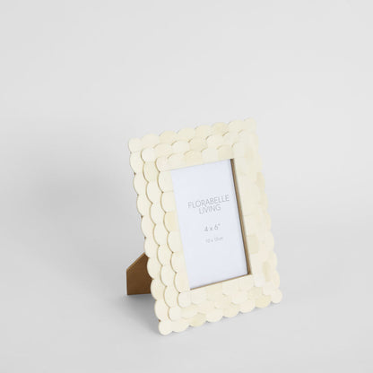 Weva Bone Inlay 4 x 6 Photo Frame White