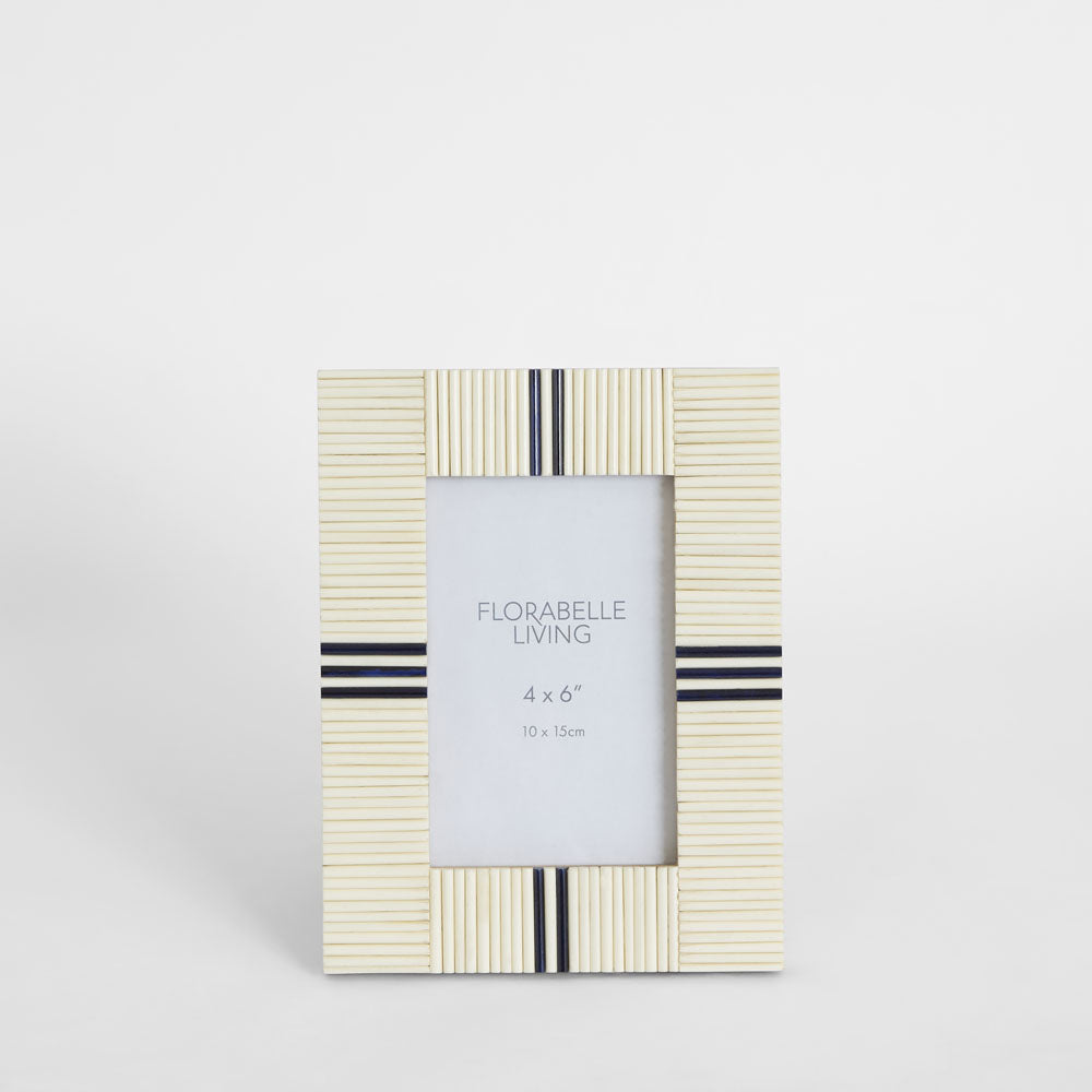 Safi Bone Inlay 4 x 6 Photo Frame White