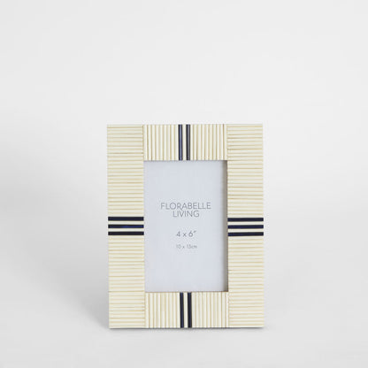 Safi Bone Inlay 4 x 6 Photo Frame White