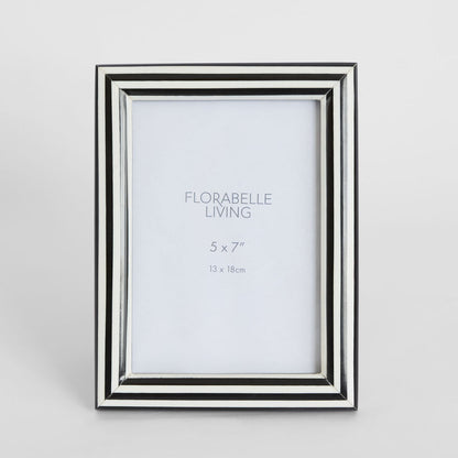 Aaro Bone Inlay 5 x 7 Photo Frame Black & White
