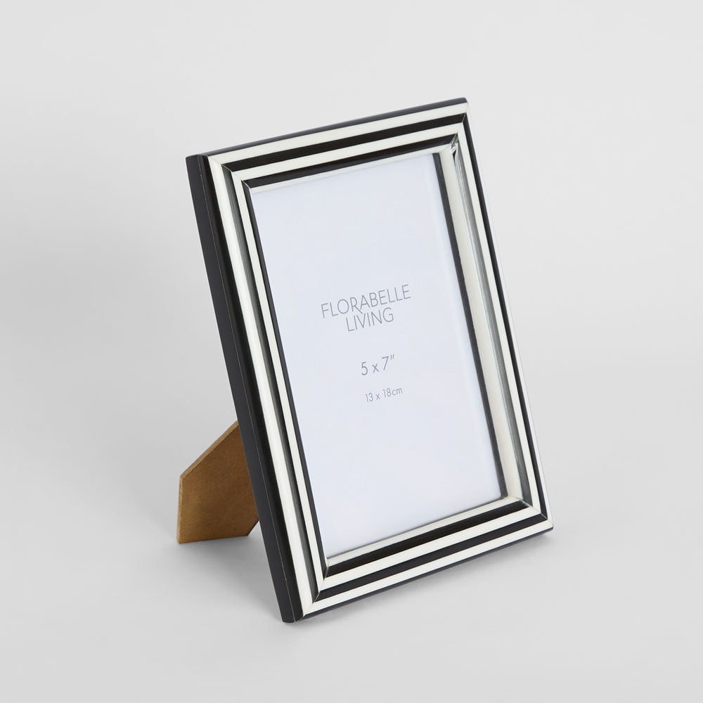 Aaro Bone Inlay 5 x 7 Photo Frame Black & White