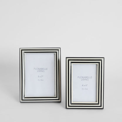 Aaro Bone Inlay 5 x 7 Photo Frame Black & White