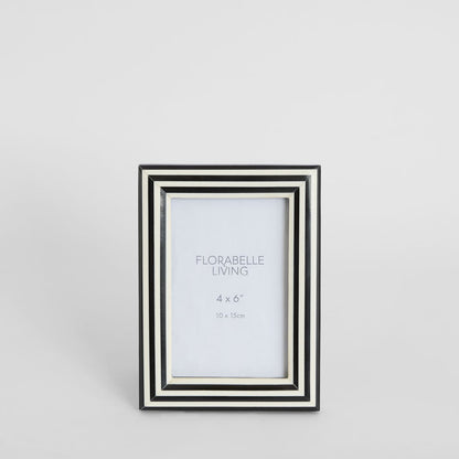 Aaro Bone Inlay 4 x 6 Photo Frame Black & White