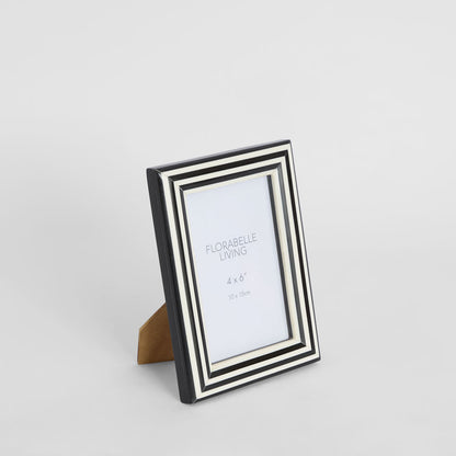 Aaro Bone Inlay 4 x 6 Photo Frame Black & White