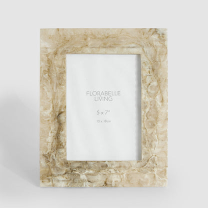 Mist 5 x 7 Ribbed Resin Photo Frame Beige