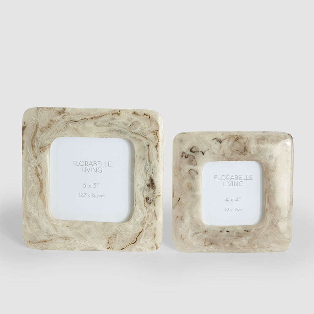 Mist 5 x 5 Resin Photo Frame Beige