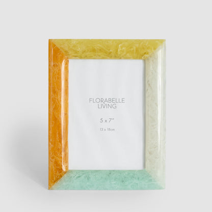 Dawn 5 x 7 Resin Photo Frame White & Orange