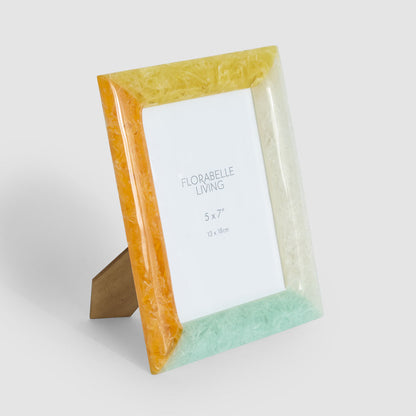 Dawn 5 x 7 Resin Photo Frame White & Orange