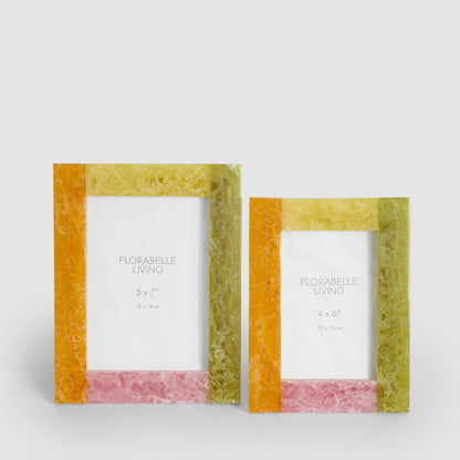 Dawn 5 x 7 Resin Photo Frame Orange & Green