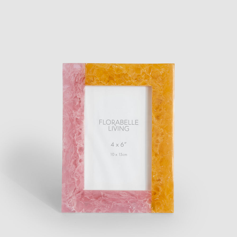 Dawn 4 x 6 Resin Photo Frame Orange & Pink