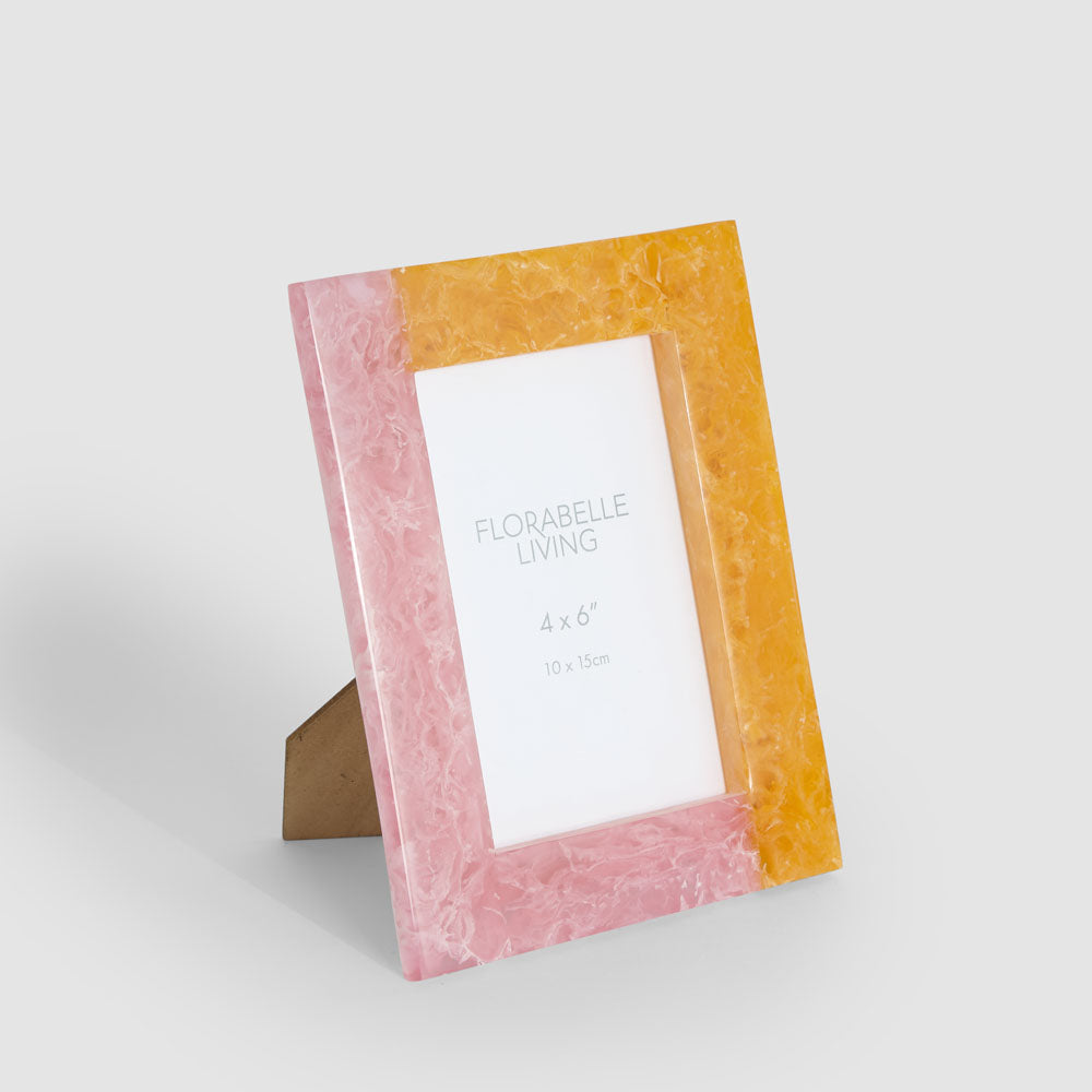 Dawn 4 x 6 Resin Photo Frame Orange & Pink