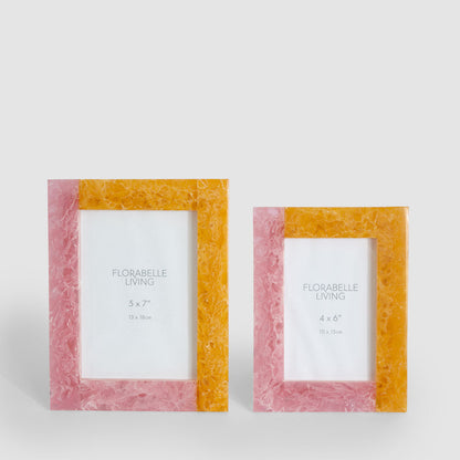 Dawn 5 x 7 Resin Photo Frame Orange & Pink