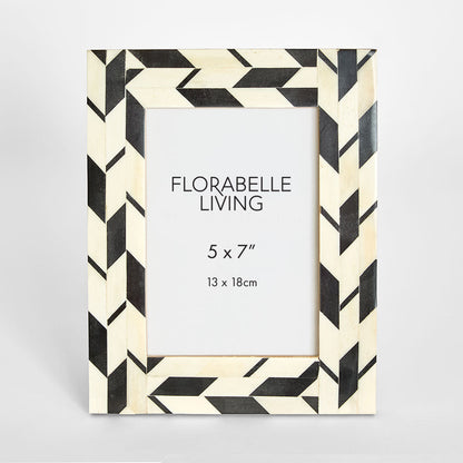 Ona Bone Inlay 5 x 7  Photo Frame Black & White