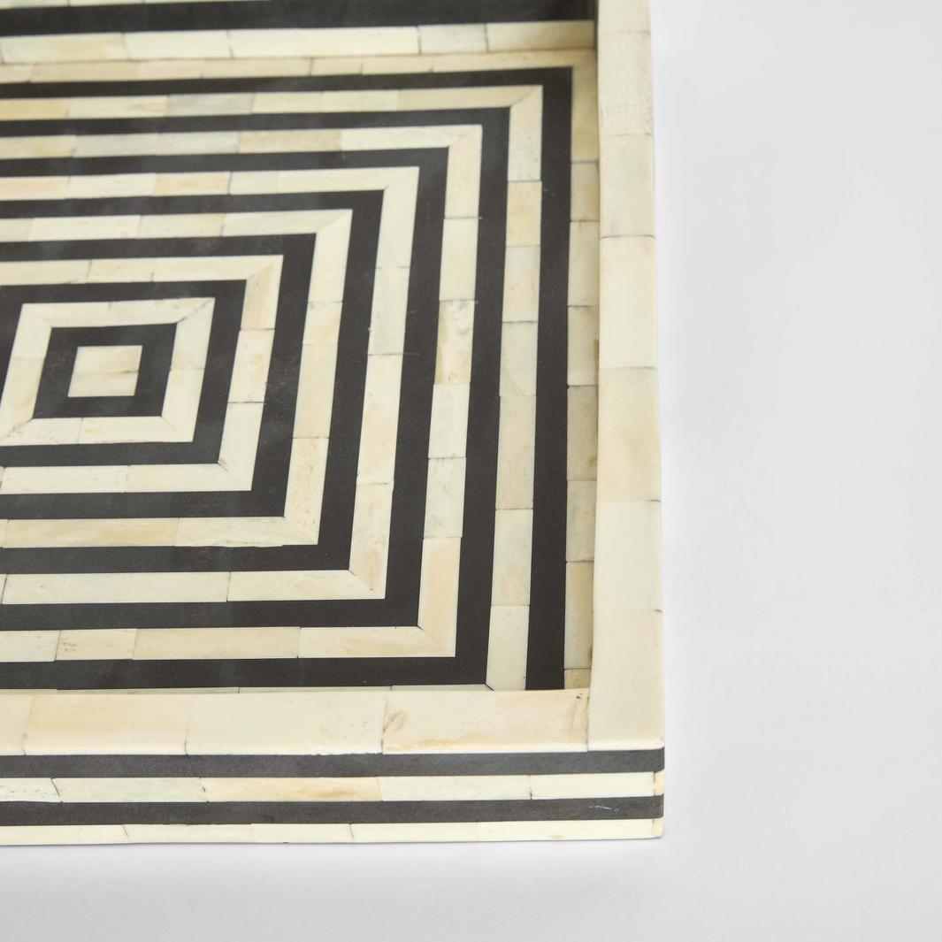 Reed Bone Inlay Tray Black & White