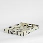 Cubo Bone Inlay Tray White & Black