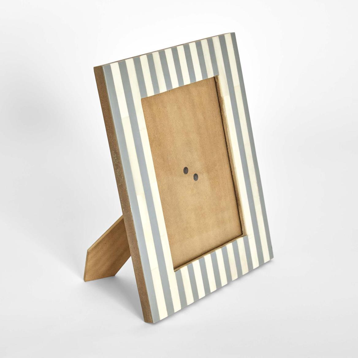 Lira Bone Inlay 5 x 7  Photo Frame Grey & White
