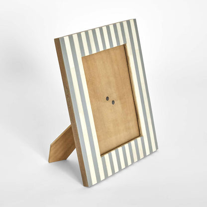Lira Bone Inlay 5 x 7  Photo Frame Grey & White