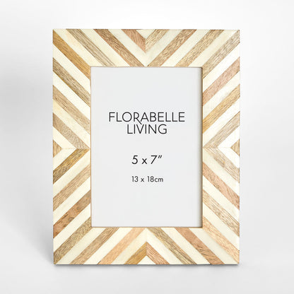 Tova Bone Inlay 5 x 7  Photo Frame Natural & White
