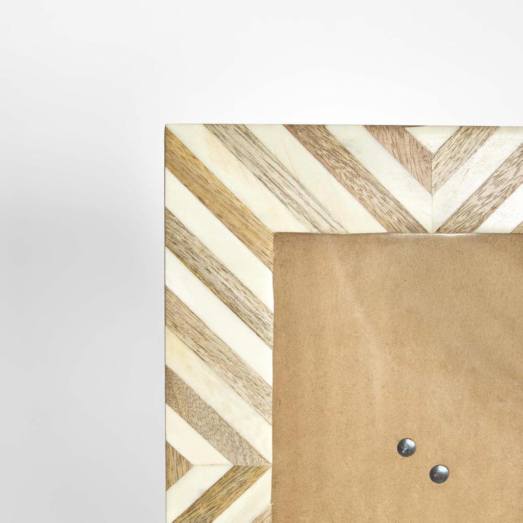 Tova Bone Inlay 5 x 7  Photo Frame Natural & White