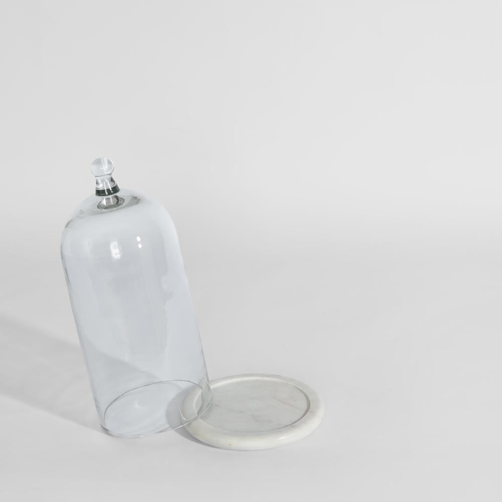 Franche Candle Cloche Marble White