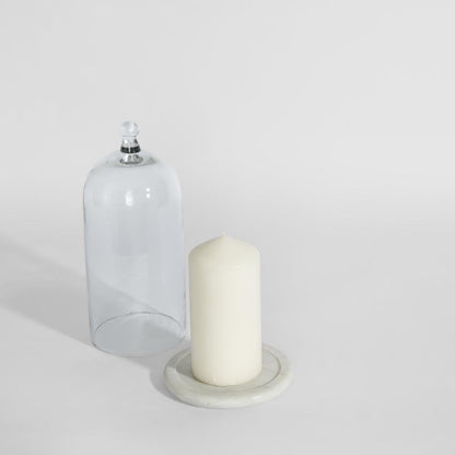 Franche Candle Cloche Marble White