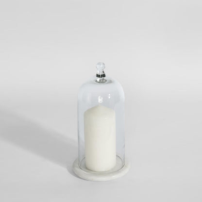 Franche Candle Cloche Marble White