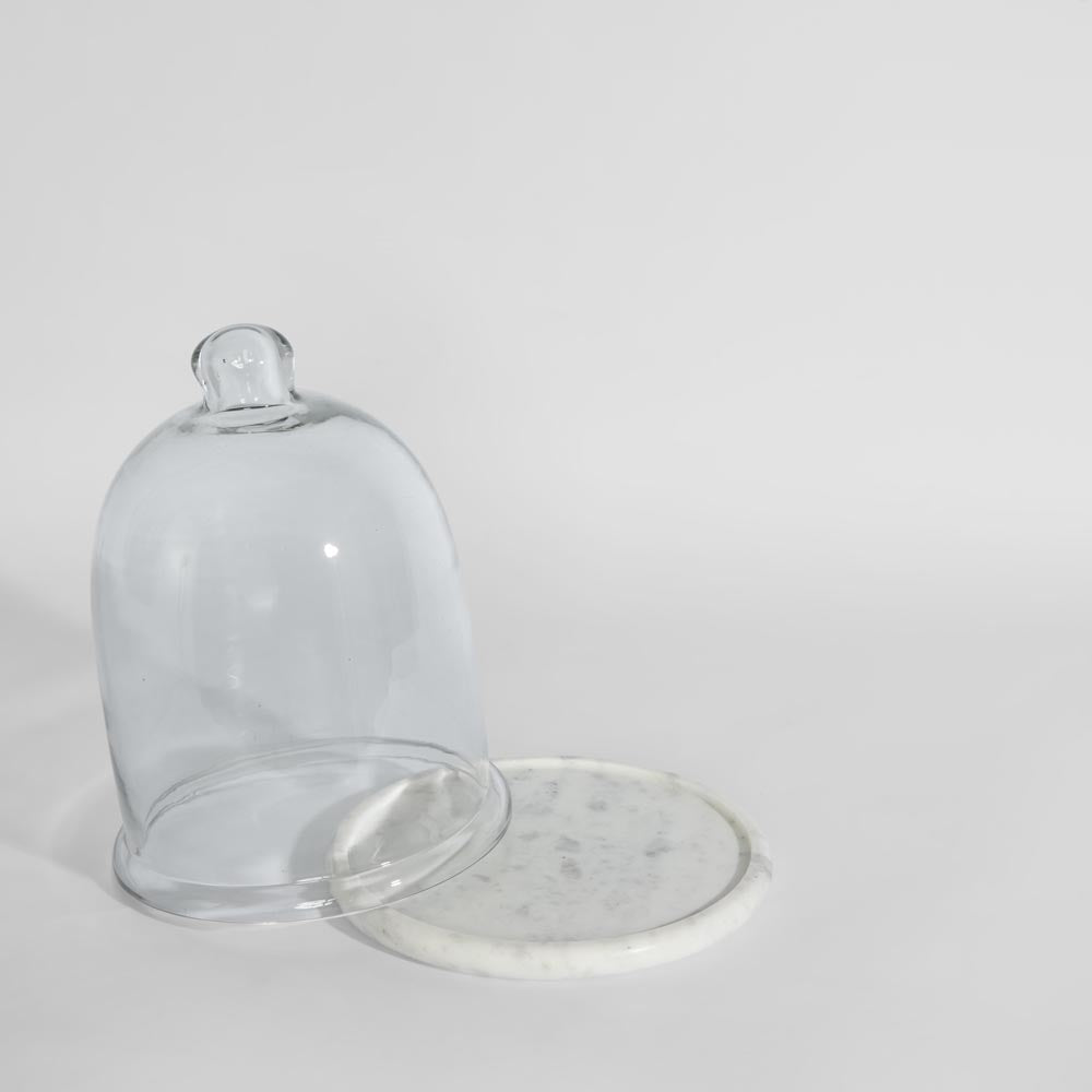 Franche Tall Cloche Marble White