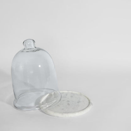 Franche Tall Cloche Marble White