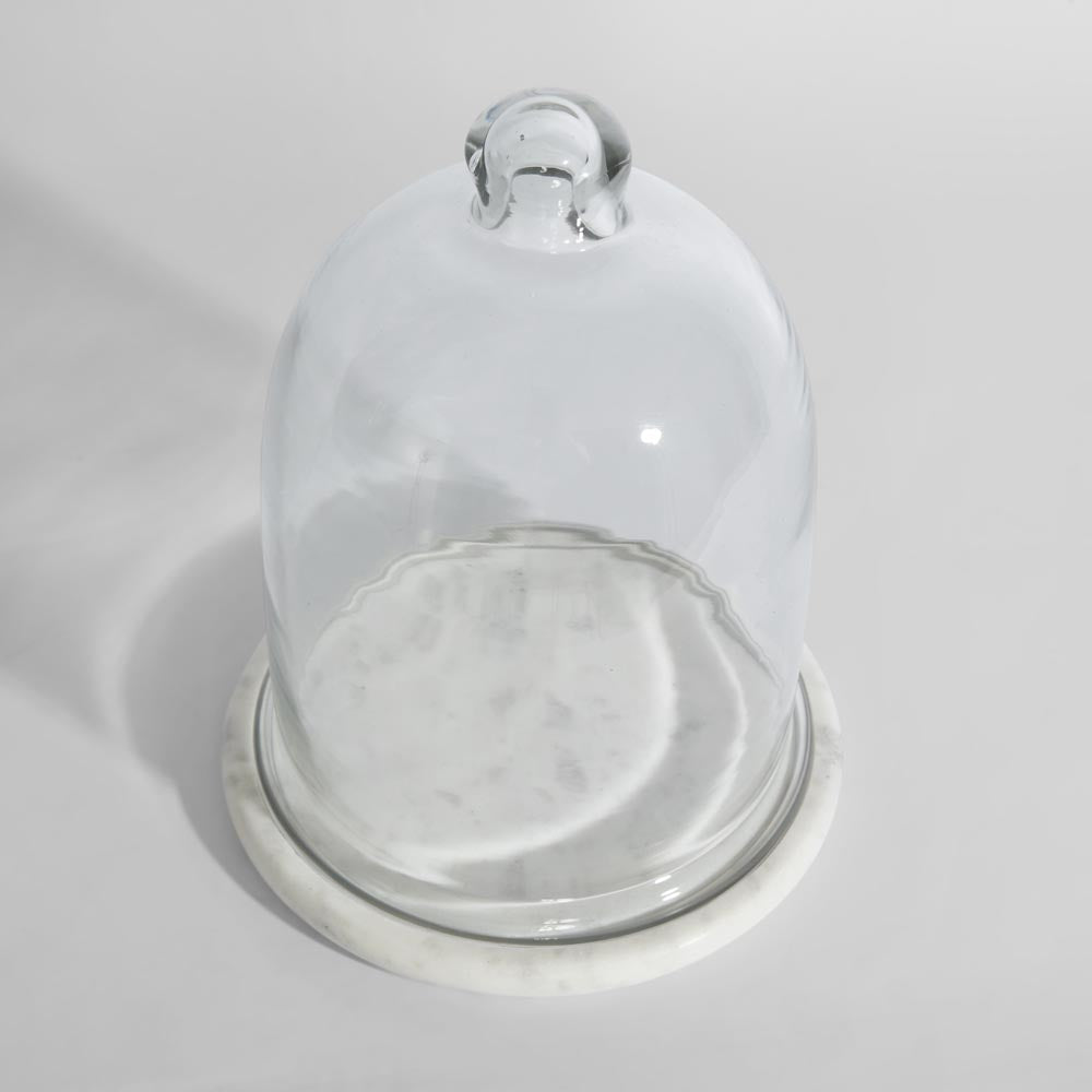 Franche Tall Cloche Marble White