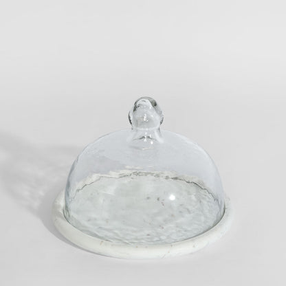 Franche Small Cloche Marble White