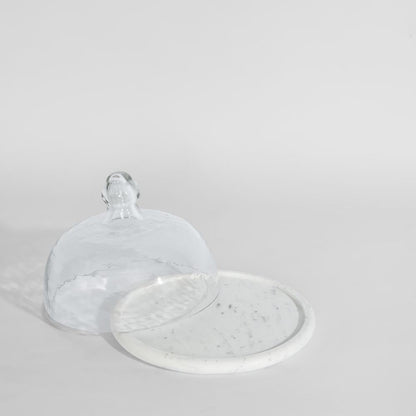 Franche Small Cloche Marble White