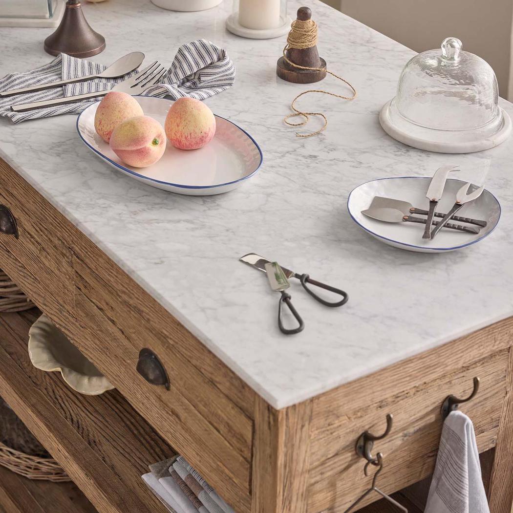 Franche Small Cloche Marble White
