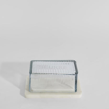 Franche Butter Dish Marble White