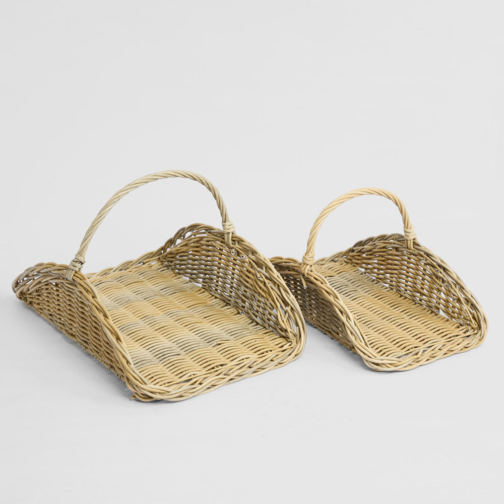 Saguaro Wood Basket PE Rattan