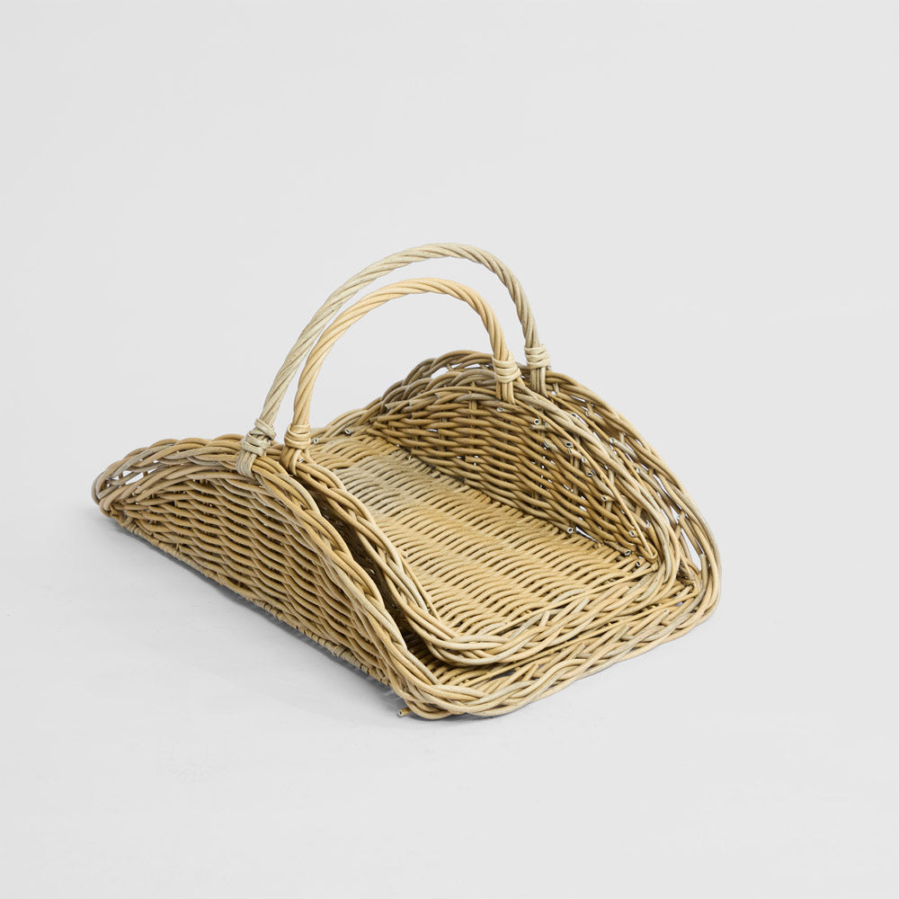 Saguaro Wood Basket PE Rattan