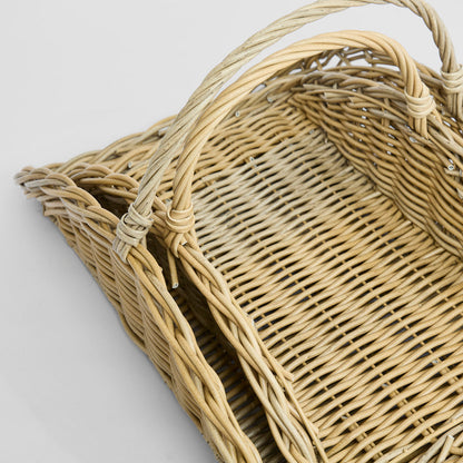 Saguaro Wood Basket PE Rattan