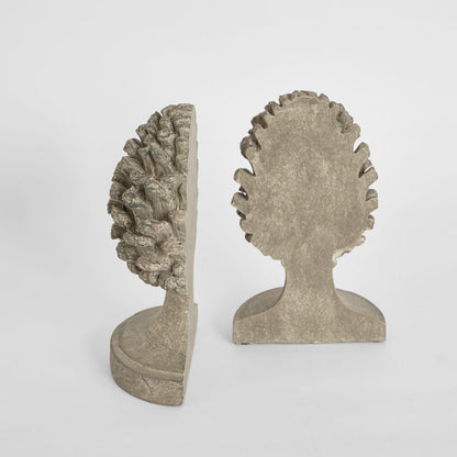 Acorn Bookend Pair Grey