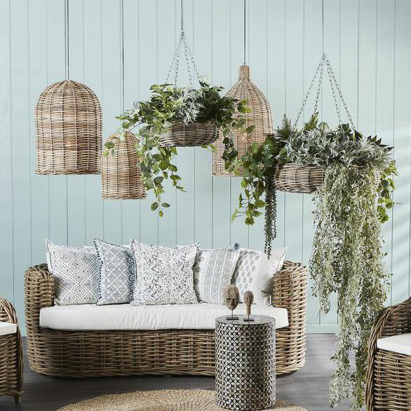Elda Rattan Hanging Basket Small Natural