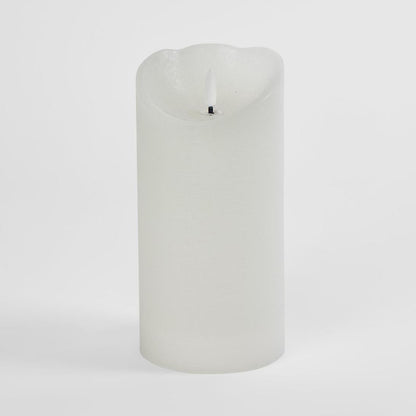 LED Battery Operated Wax Flameless Candle White 20cm