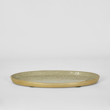 Elsa Oval Plate Beige Gloss