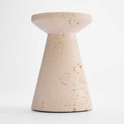 Hinde Travertine Candle Stand Lge