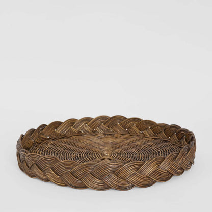 Twill Rattan Tray Brown
